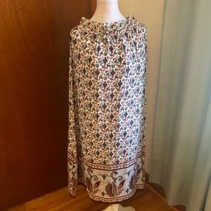 Zara Paisley Drawstring Maxi Skirt w/Slits